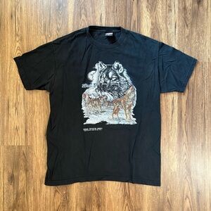 Vintage Black Harley Davidson Bike Week Wolf T Shirt